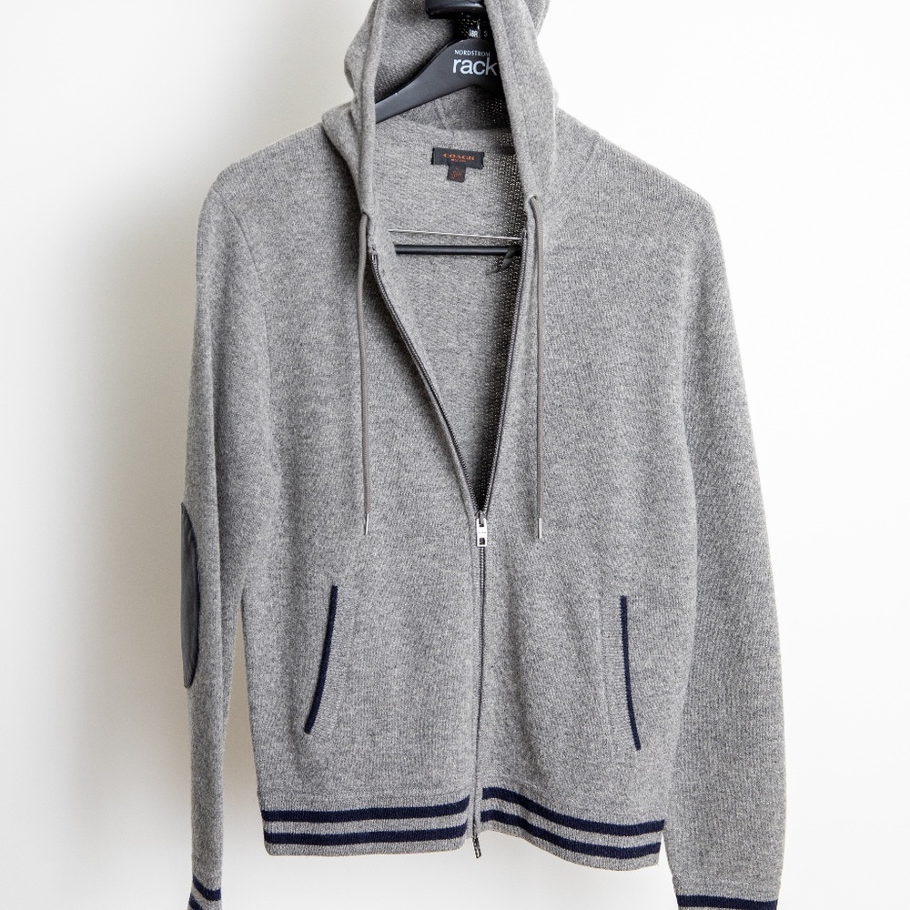 Coach Merino Wool Zip Up Hoodie - Men's M